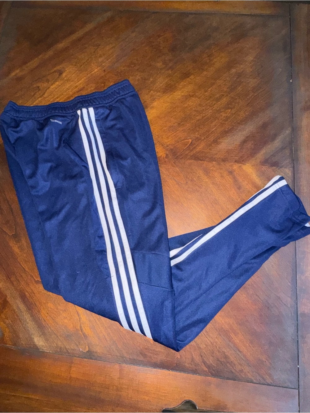 adidas Climacool Track Pants Navy Blue White 3-Stripe Soccer Mens Small Trainers